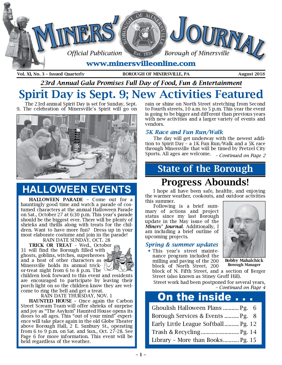 Thumbnail of the first page of 'Miners Journal – August 2018'