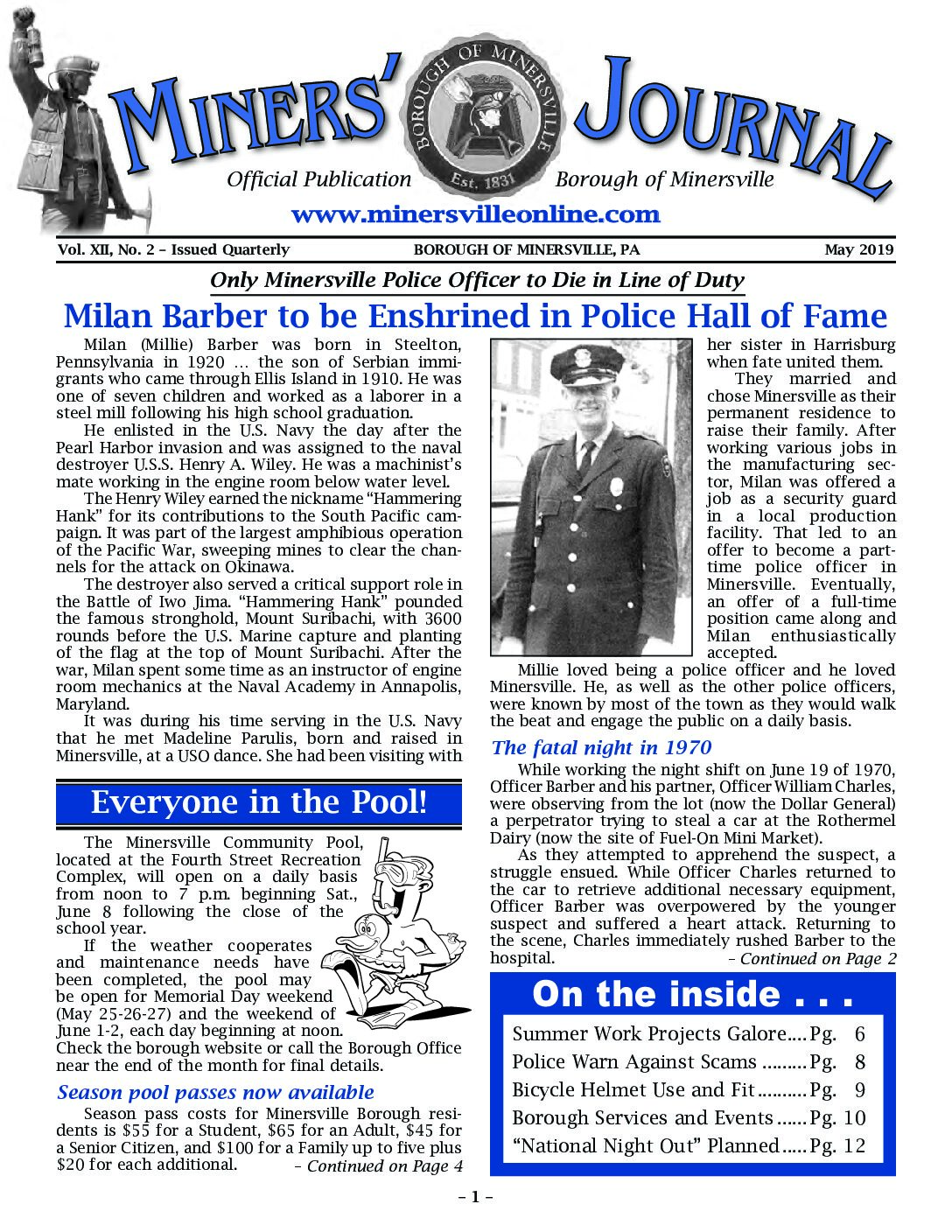 Thumbnail of the first page of 'Miners Journal – May 2019'