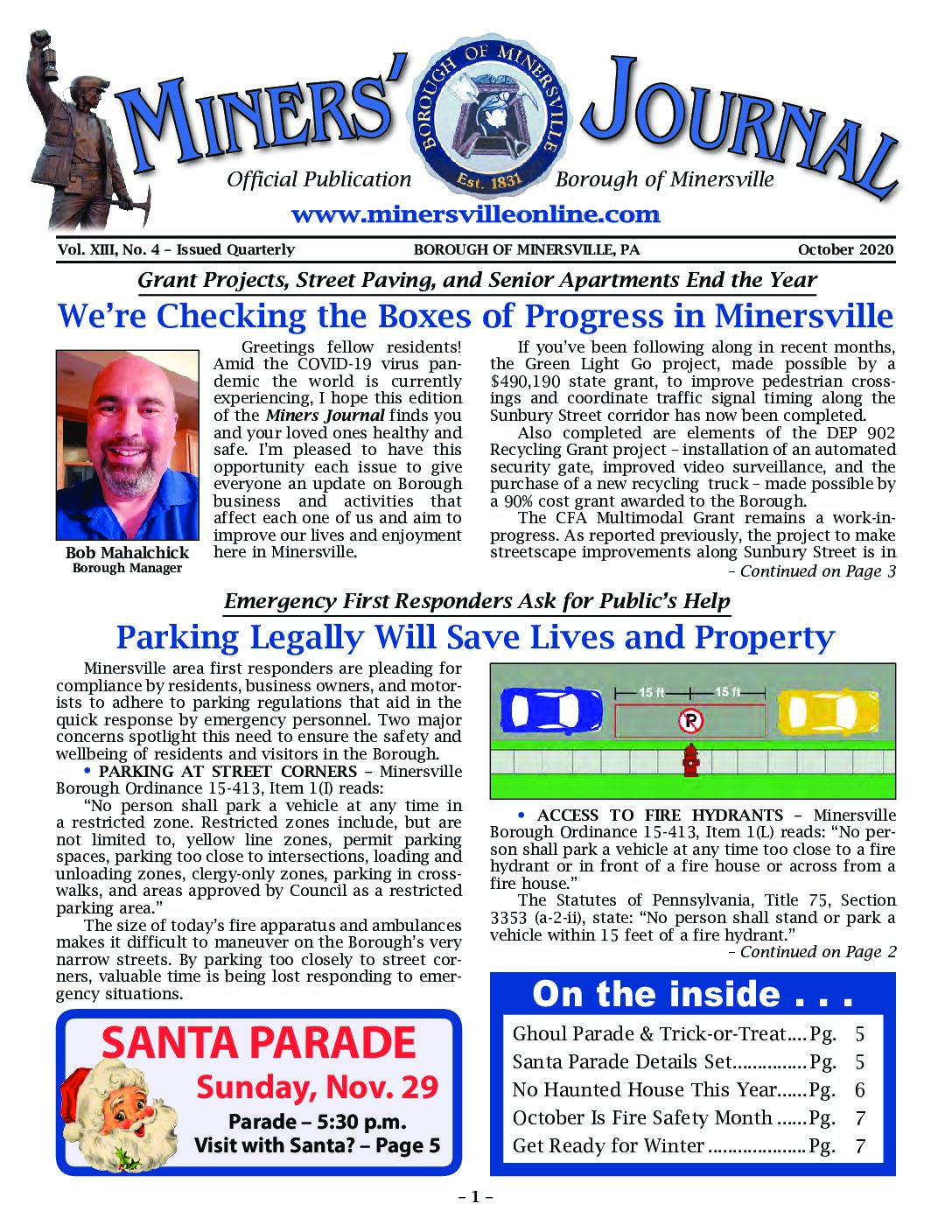 Thumbnail of the first page of 'Miners Journal – October 2020'