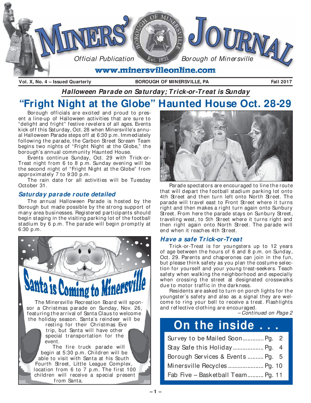 Thumbnail of the first page of 'Miners Journal – November 2017'