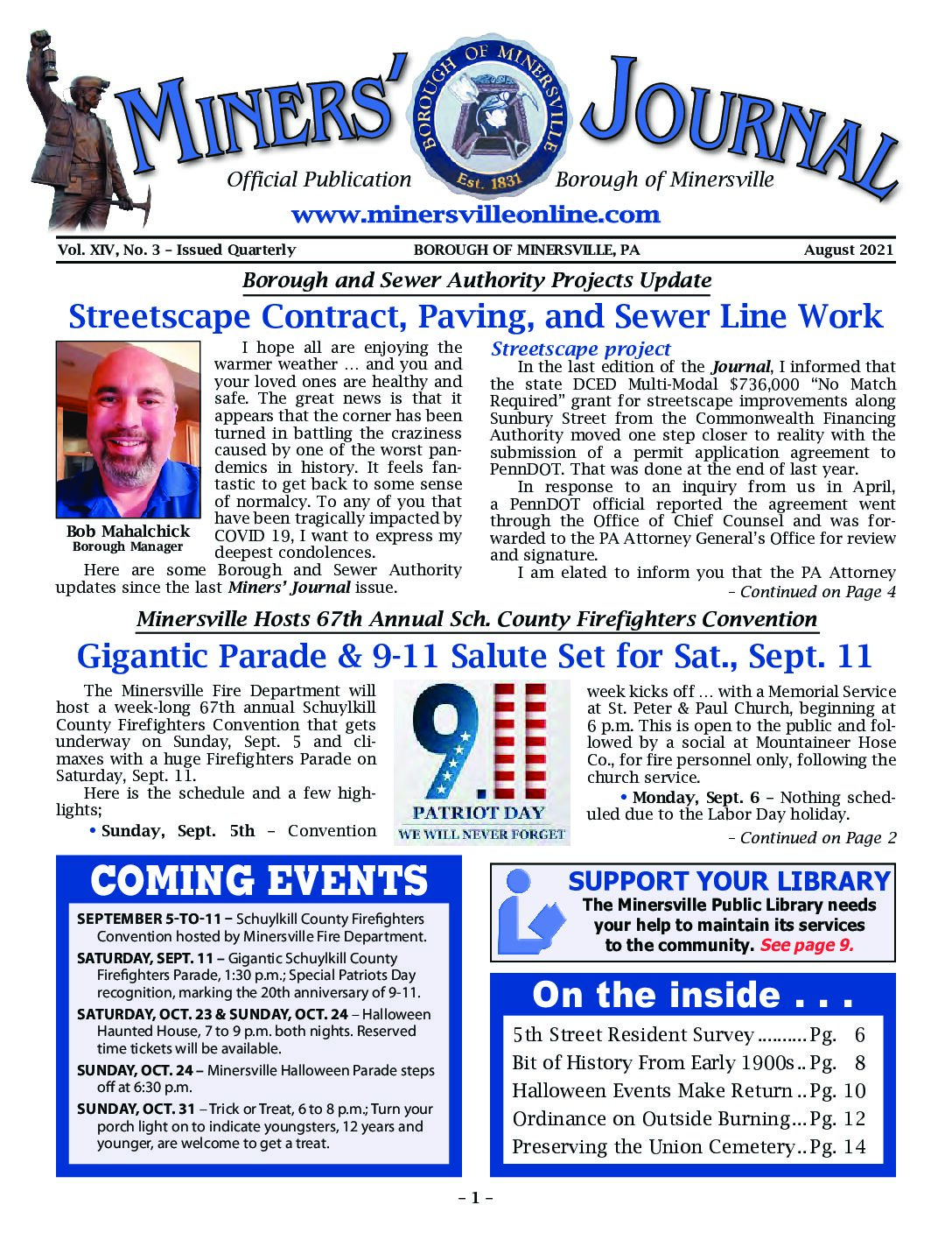 Thumbnail of the first page of 'Miners Journal – August 2021'