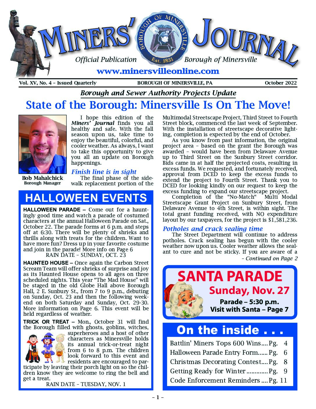 Thumbnail of the first page of 'Miners Journal – October 2022'