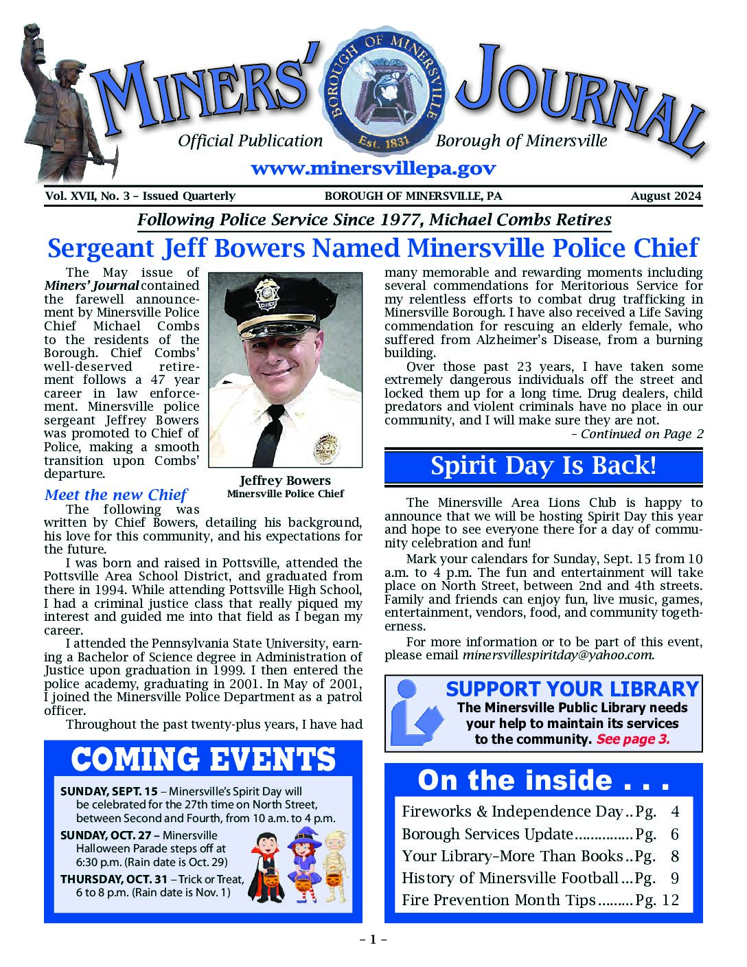 Thumbnail of the first page of 'Miners Journal – August 2024'